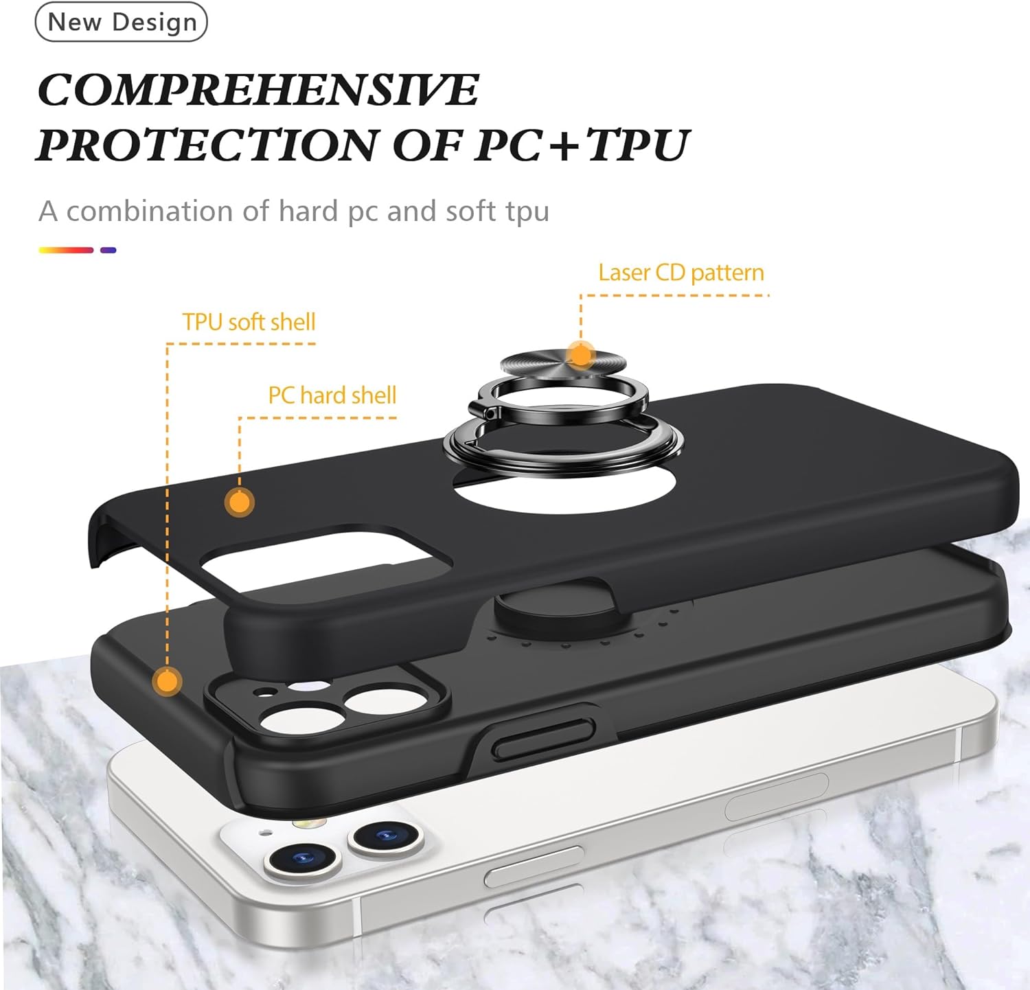 Hybrid Magnetic Invisible Ring Case for iPhone 11