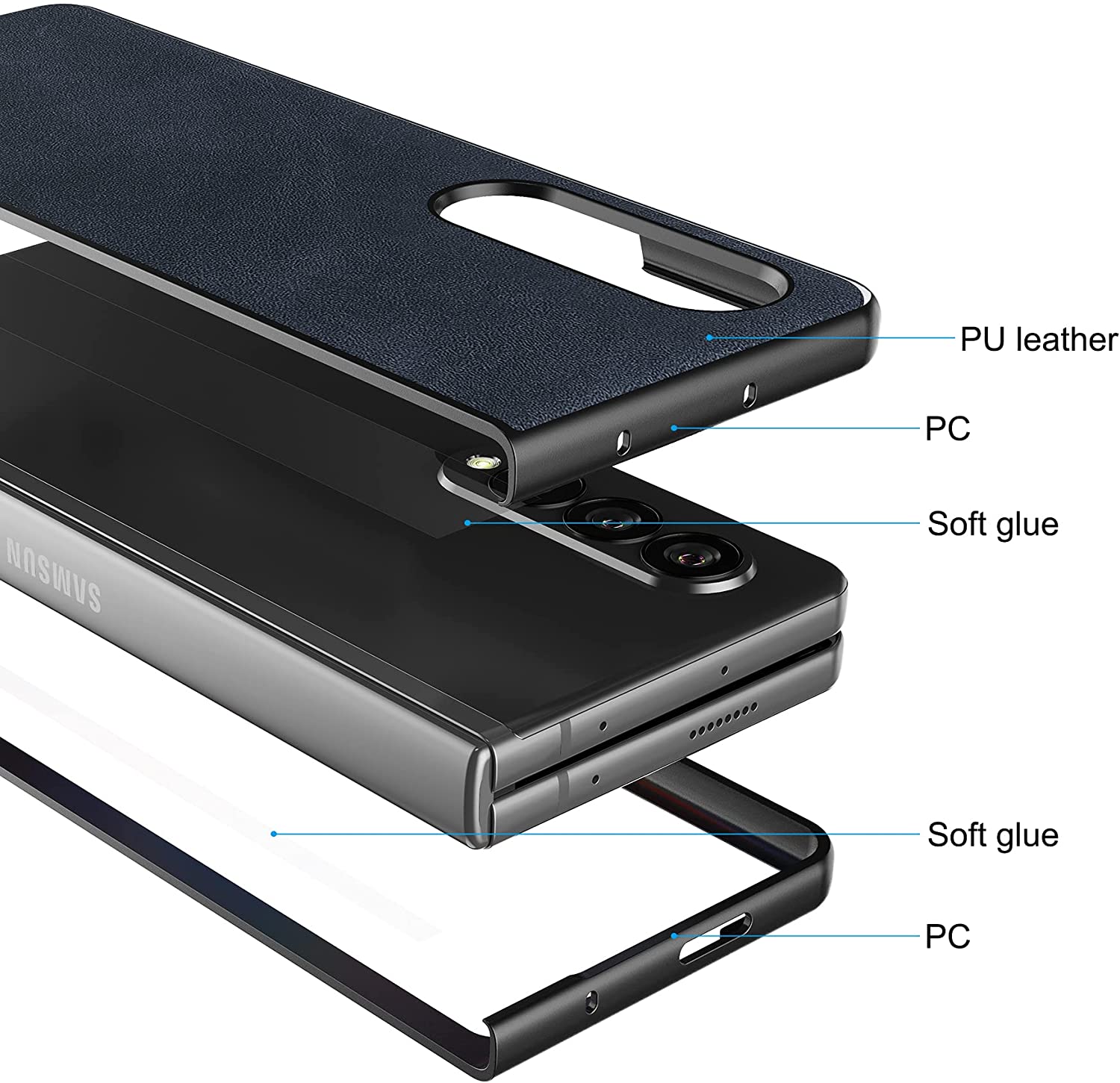 Leather Case for Samsung Galaxy Z Fold 3 5G