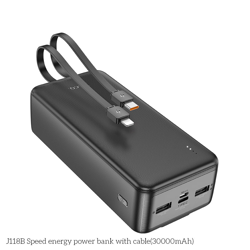 (30000mAh) PD 20W Battery Pack Charger Portable Power Bank with USB-C & Lightning Cable