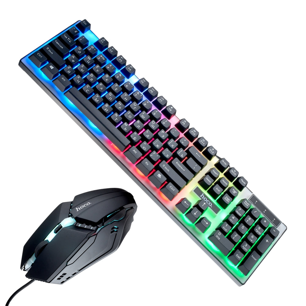 Ensemble combiné clavier et souris de jeu mécanique lumineux LED USB filaire