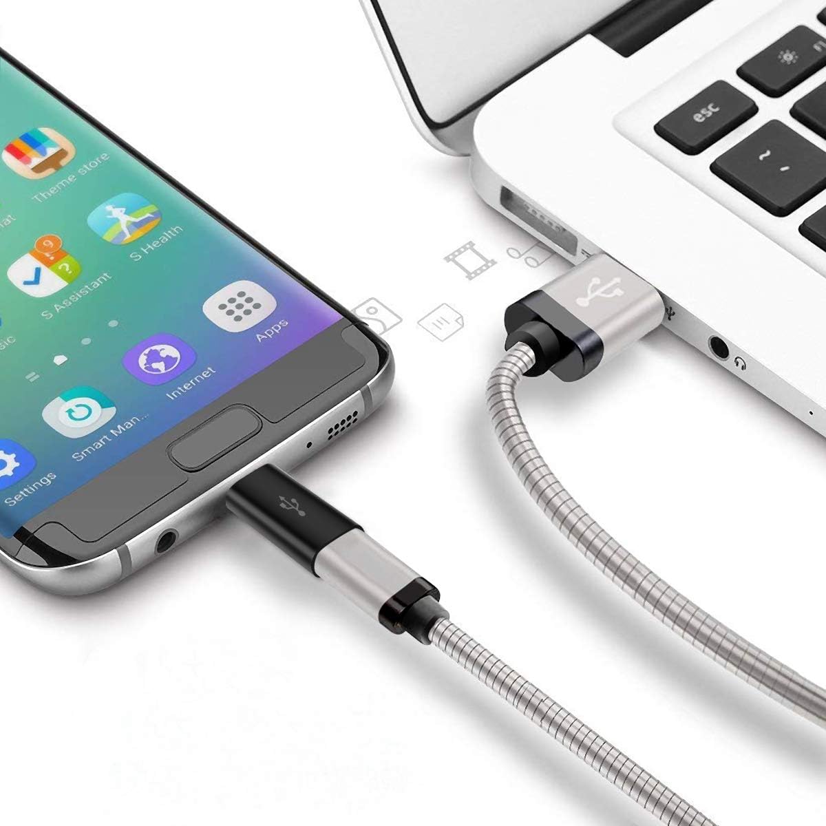 (Paquet de 2) Connecteur adaptateur Lightning femelle vers micro USB mâle