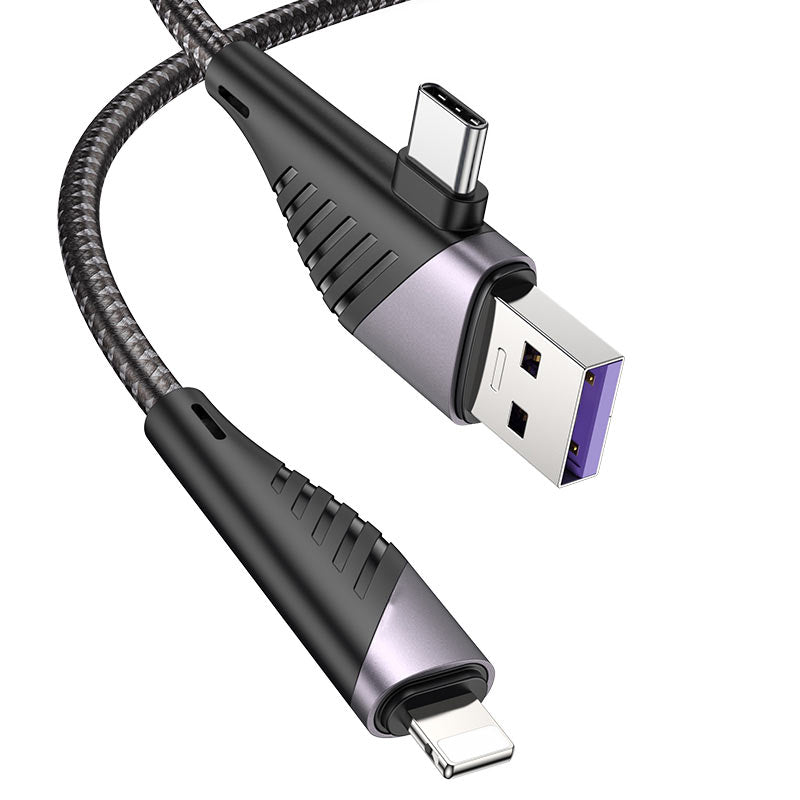 Câble de données à chargement rapide USB-A / USB-C vers Lightning en nylon tressé (1 m)