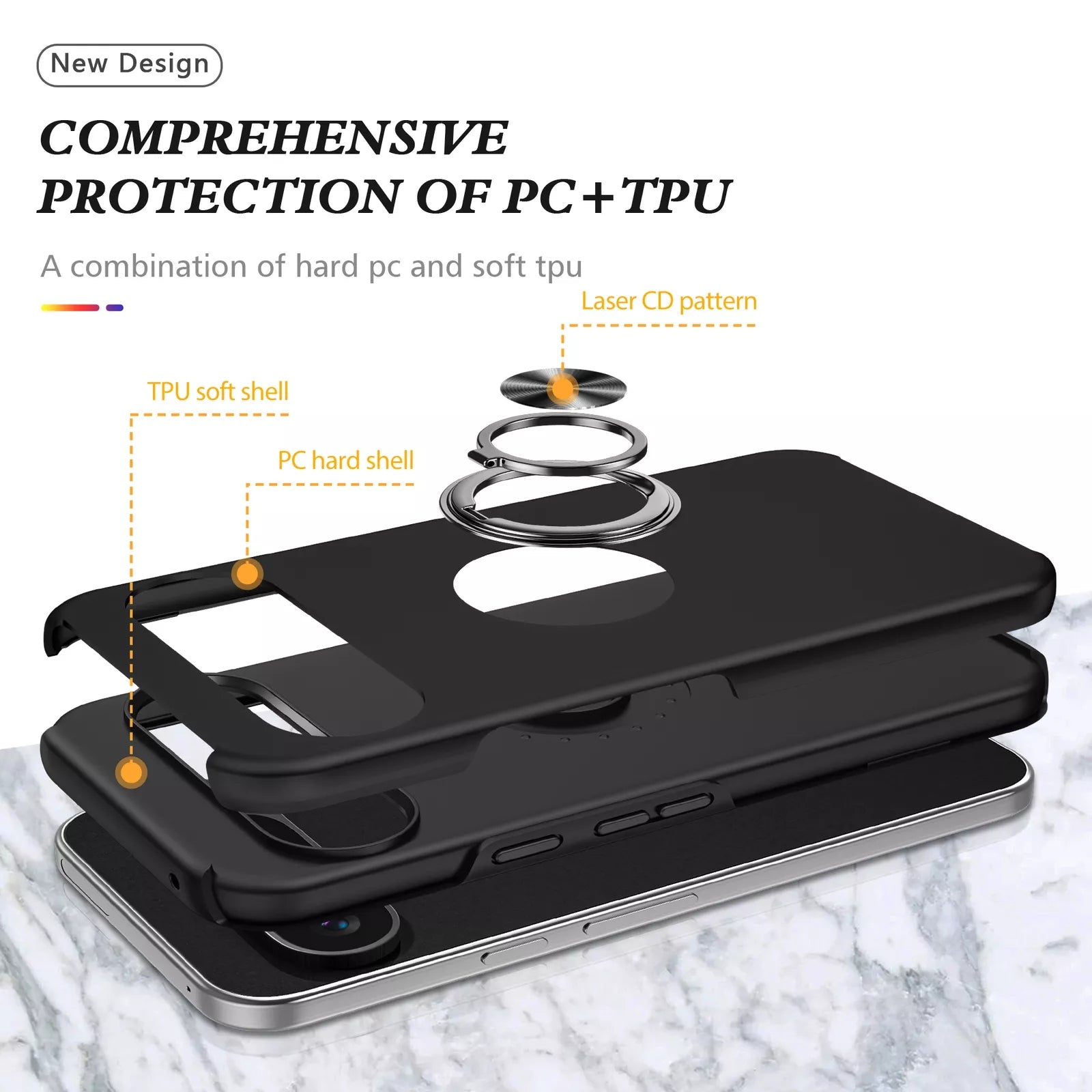 Hybrid Magnetic Invisible Ring Case for Google Pixel 9 / Pixel 9 Pro