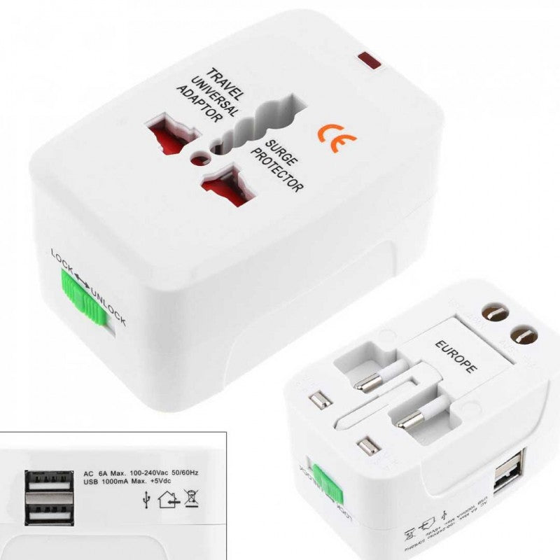 Universal Travel AC Plug Power Adapter Wall Charger (AU UK EU Plug)