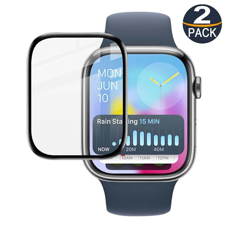 (2 Pack) Curved Full Coverage Tempered Glass Screen Protector for Apple Watch Series 10