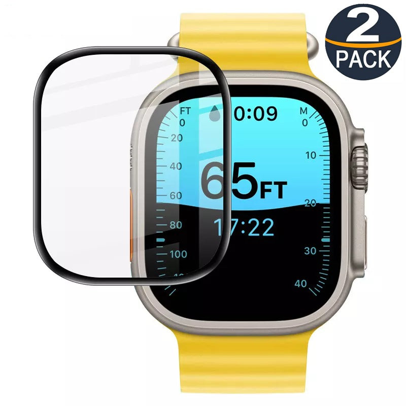 (2 Pack) Curved Full Coverage Tempered Glass Screen Protector for Apple Watch Series 10