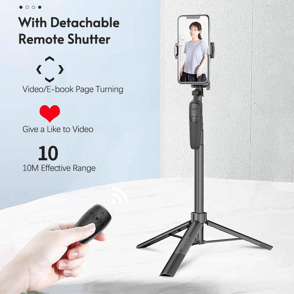 Wireless Bluetooth Extendable Tripod Selfie Stick Phone Holder Stand & Remote Control