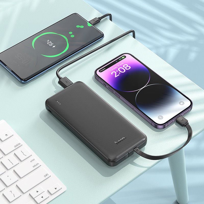 (10000mAh) External Battery Charger Portable Power Bank with USB-C Lightning Cables