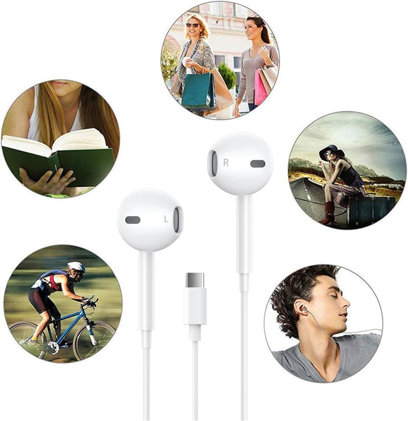 Wired in Ear EarPods Earphones Earbuds with Volume Buttons & Mic for iPhone iPad