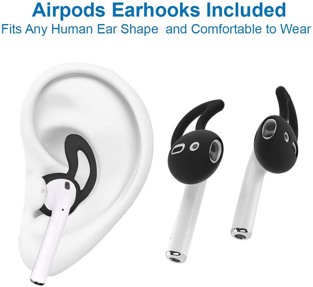 5 in 1 Silicone Case with Ear Hook Grips Straps Clips Tips Grips for AirPods Pro (1st Gen.)