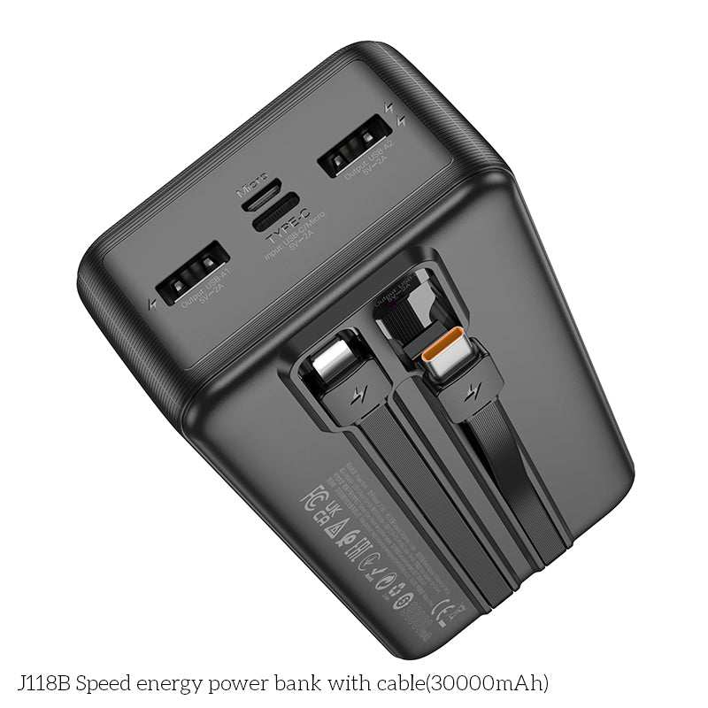 (30000mAh) PD 20W Battery Pack Charger Portable Power Bank with USB-C & Lightning Cable