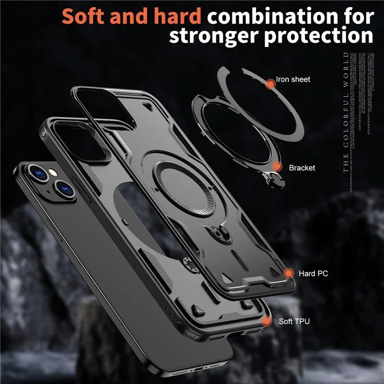 Hybrid Magnetic MagSafe Ring Kickstand Case for iPhone 11