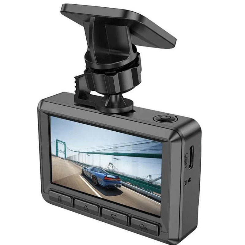 Dual Channel Front & Rear Driving Recorder Car Dash Camera With HD Display