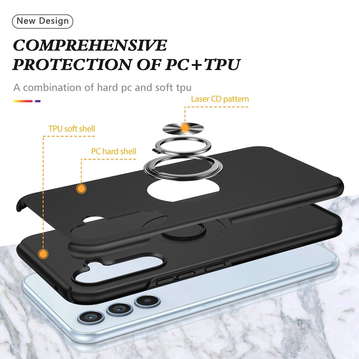 Hybrid Magnetic Invisible Ring Case for Samsung Galaxy S23 FE