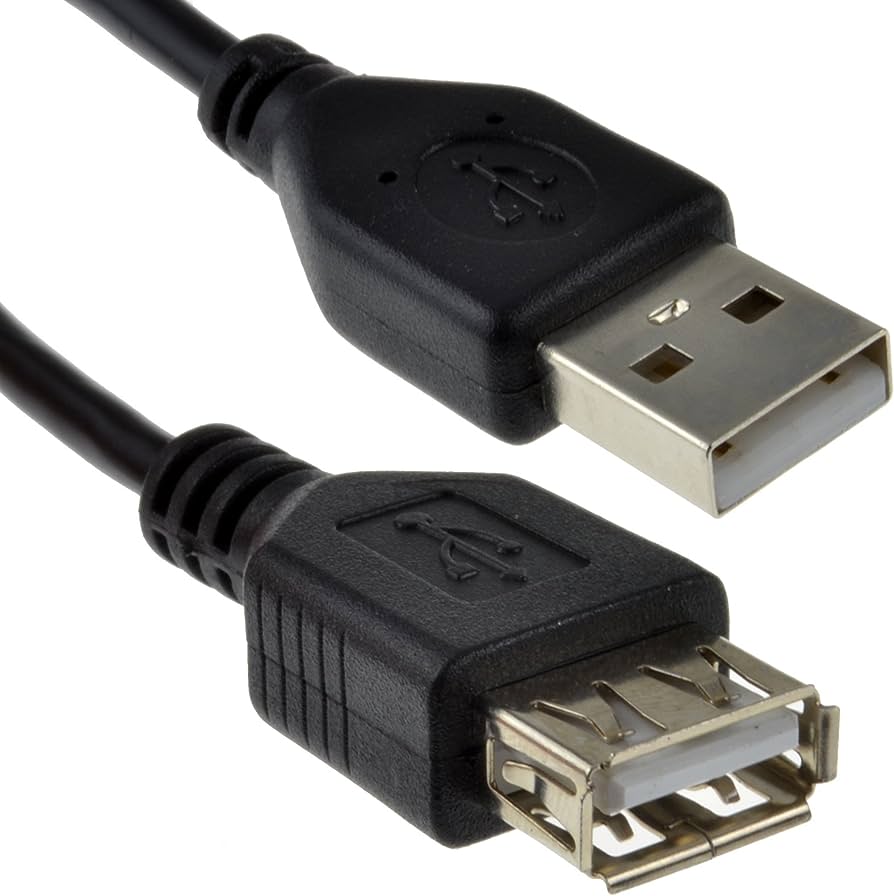 USB-A Female to Male Extension Charging Cable (1m)