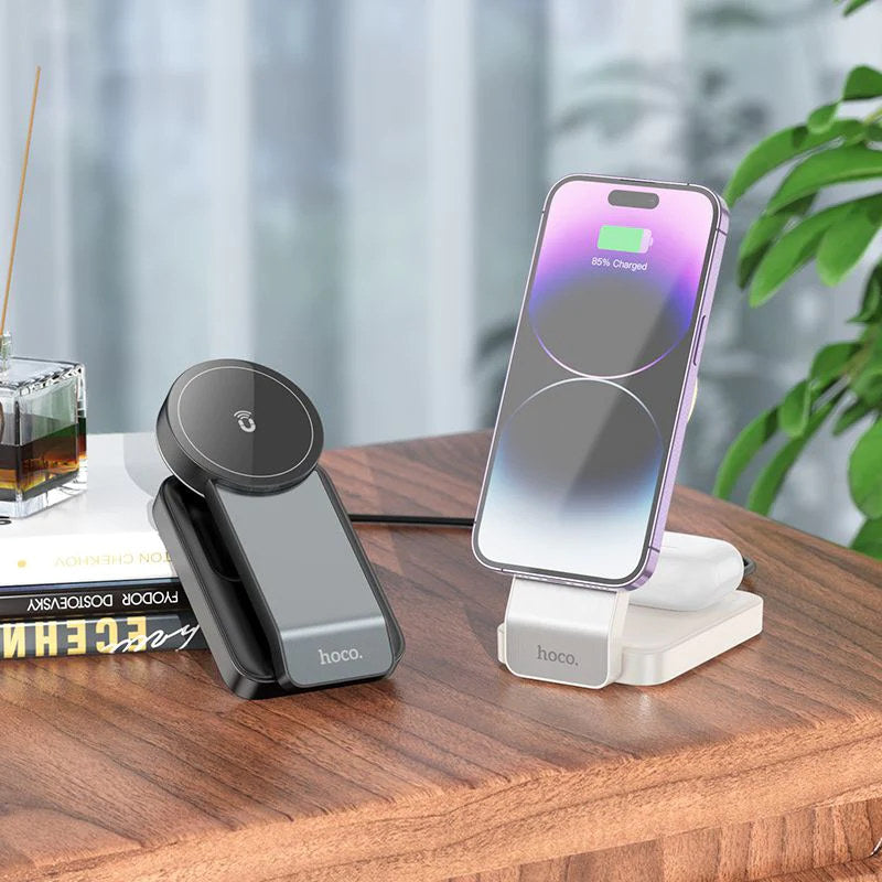 3 in 1 Foldable MagSafe Magnetic Wireless Charger Dock Stand Station