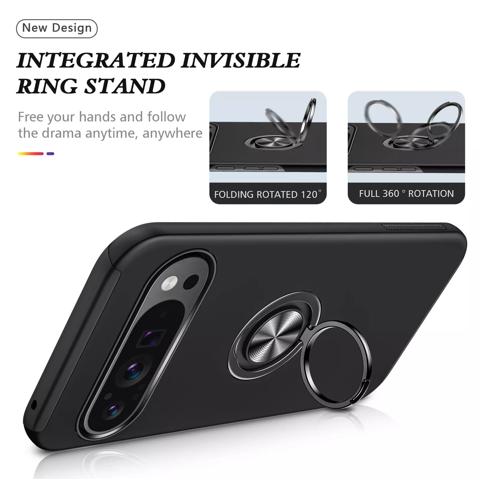 Hybrid Magnetic Invisible Ring Case for Google Pixel 9 / Pixel 9 Pro