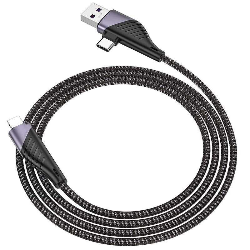 Nylon Braided USB-A / USB-C to Lightning Fast Charging Data Cable (1m)