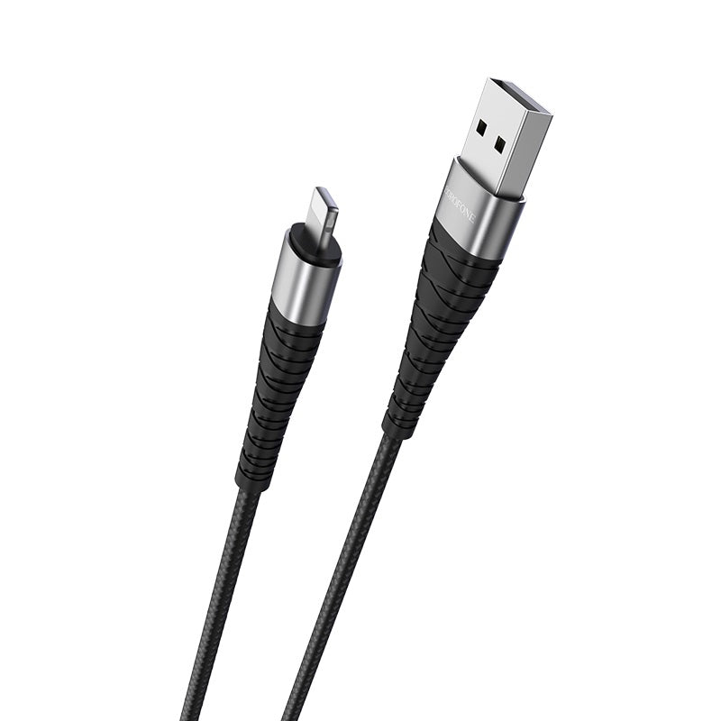 Nylon Braided USB-A to Lightning Fast Charging Data Cable (1m)