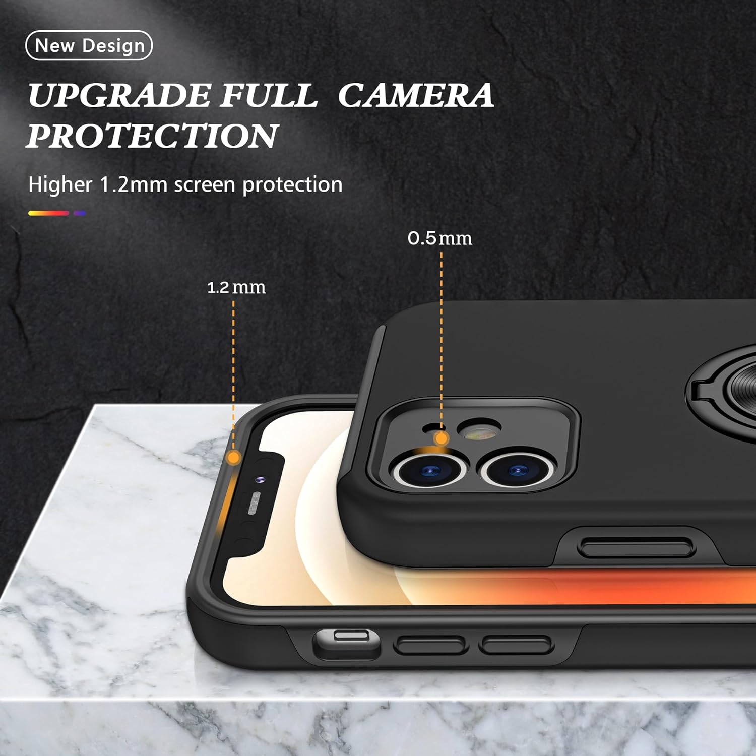 Hybrid Magnetic Invisible Ring Case for iPhone 12 Mini