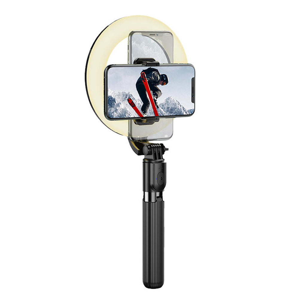 Wireless Tripod Selfie Stick Phone Holder Stand with Ring Light & Remote Control