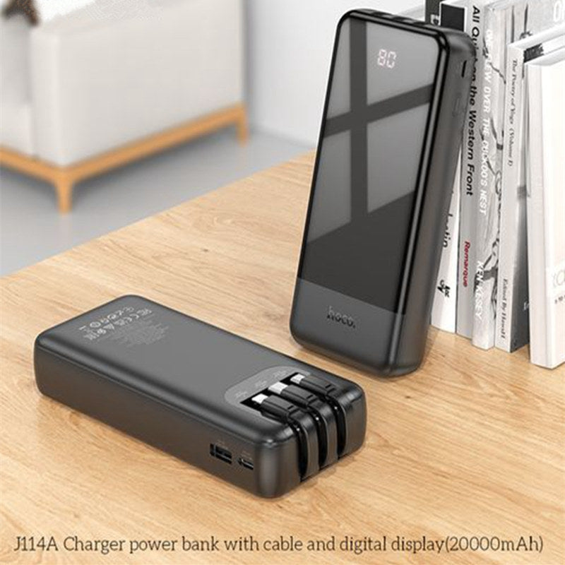 (20 000 mAh) Chargeur de batterie micro USB USB-C Banque d'alimentation portable avec câbles micro USB, USB-C et Lightning