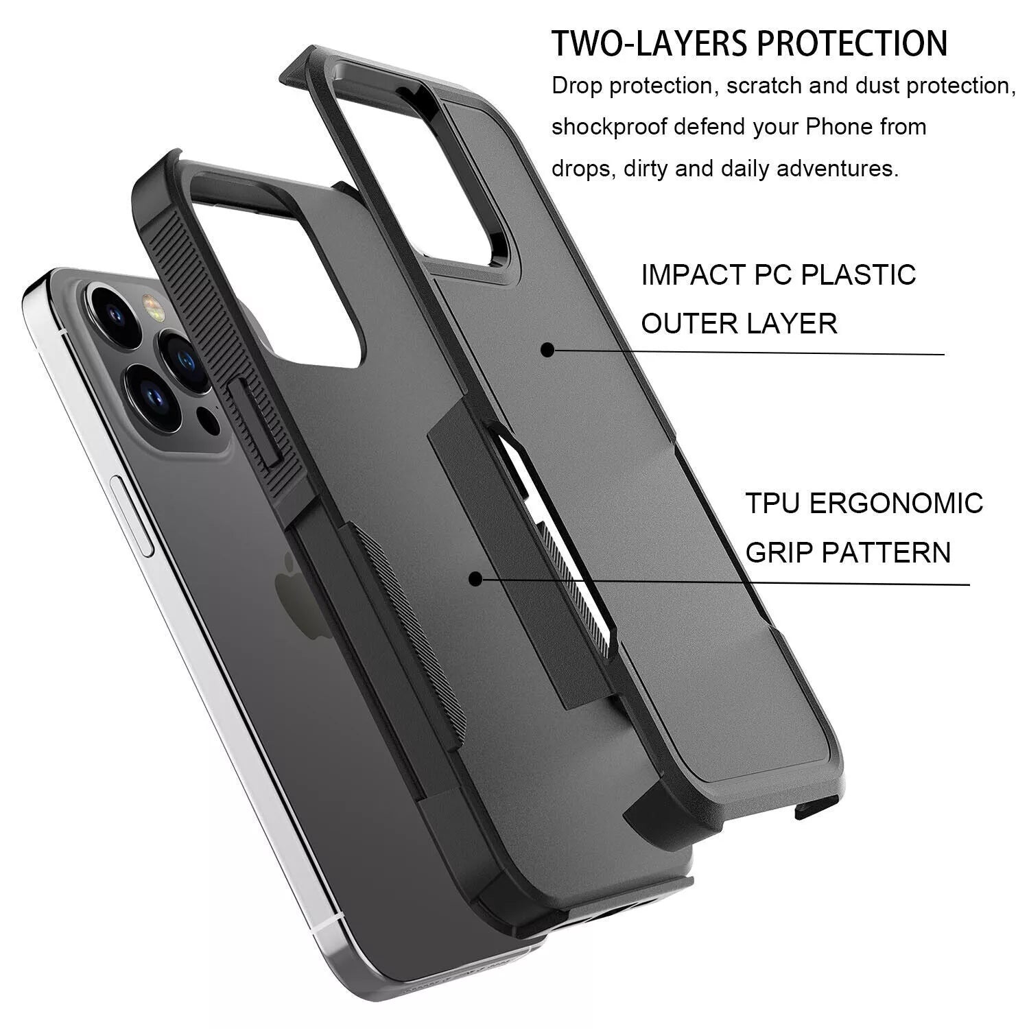 Coque hybride mince pour iPhone 16 Pro