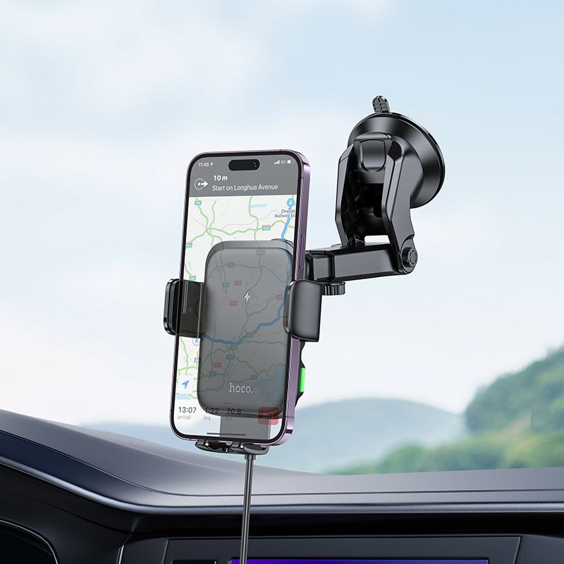 Wireless Charger Car Cell Phone Holder Mount Dashboard Windshield Suction Cup Mount for iPhone Samsung Smartphones