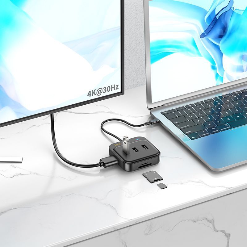 Adaptateur multiport Hub USB-C 7 en 1 (USB 3.0 + SD + TF + HDMI)