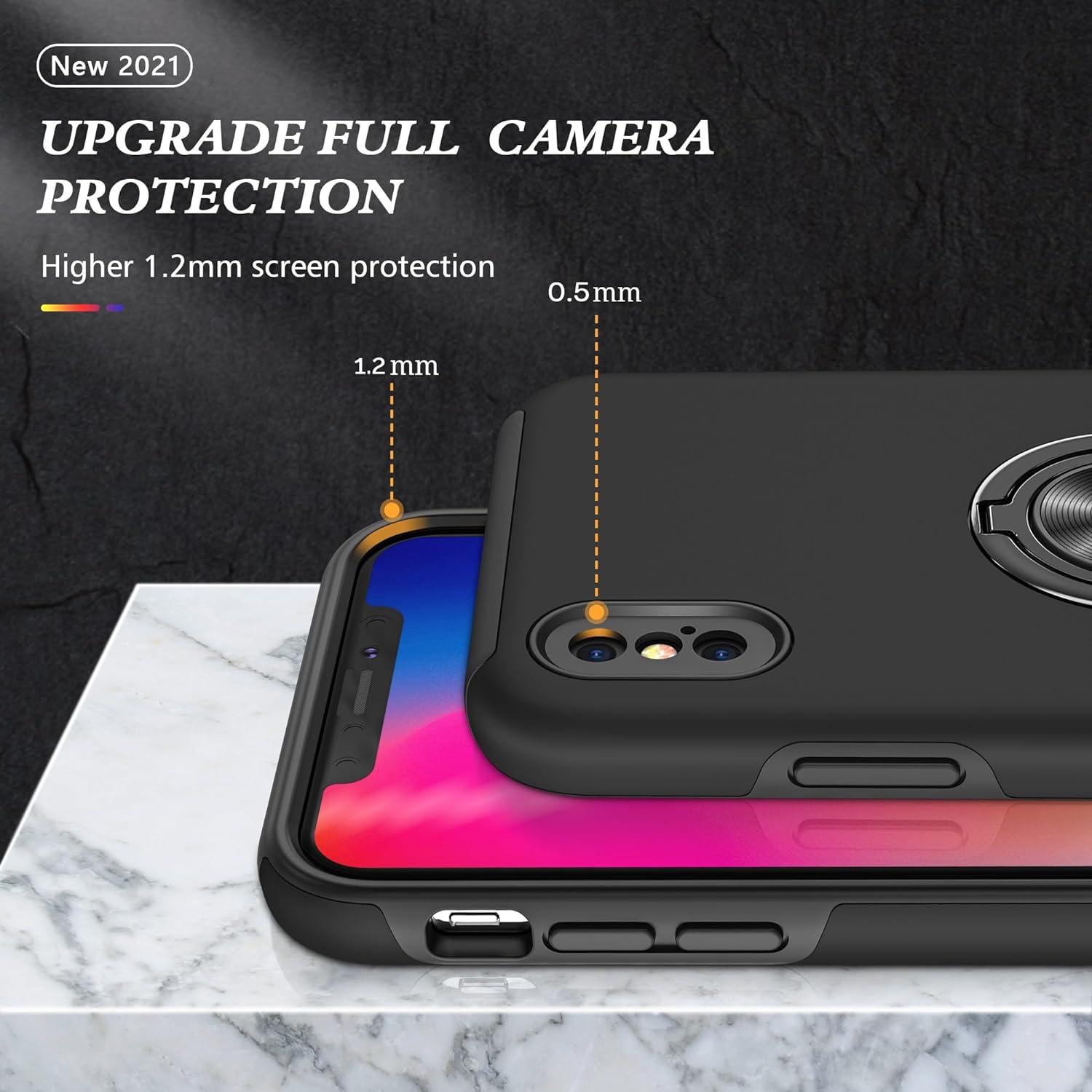 Hybrid Magnetic Invisible Ring Case for iPhone X / XS