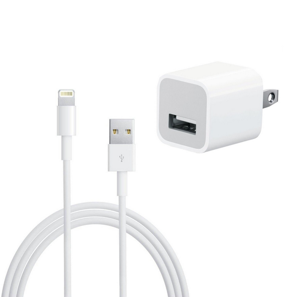 5W USB Power Adapter Wall Charger & Lightning Cable