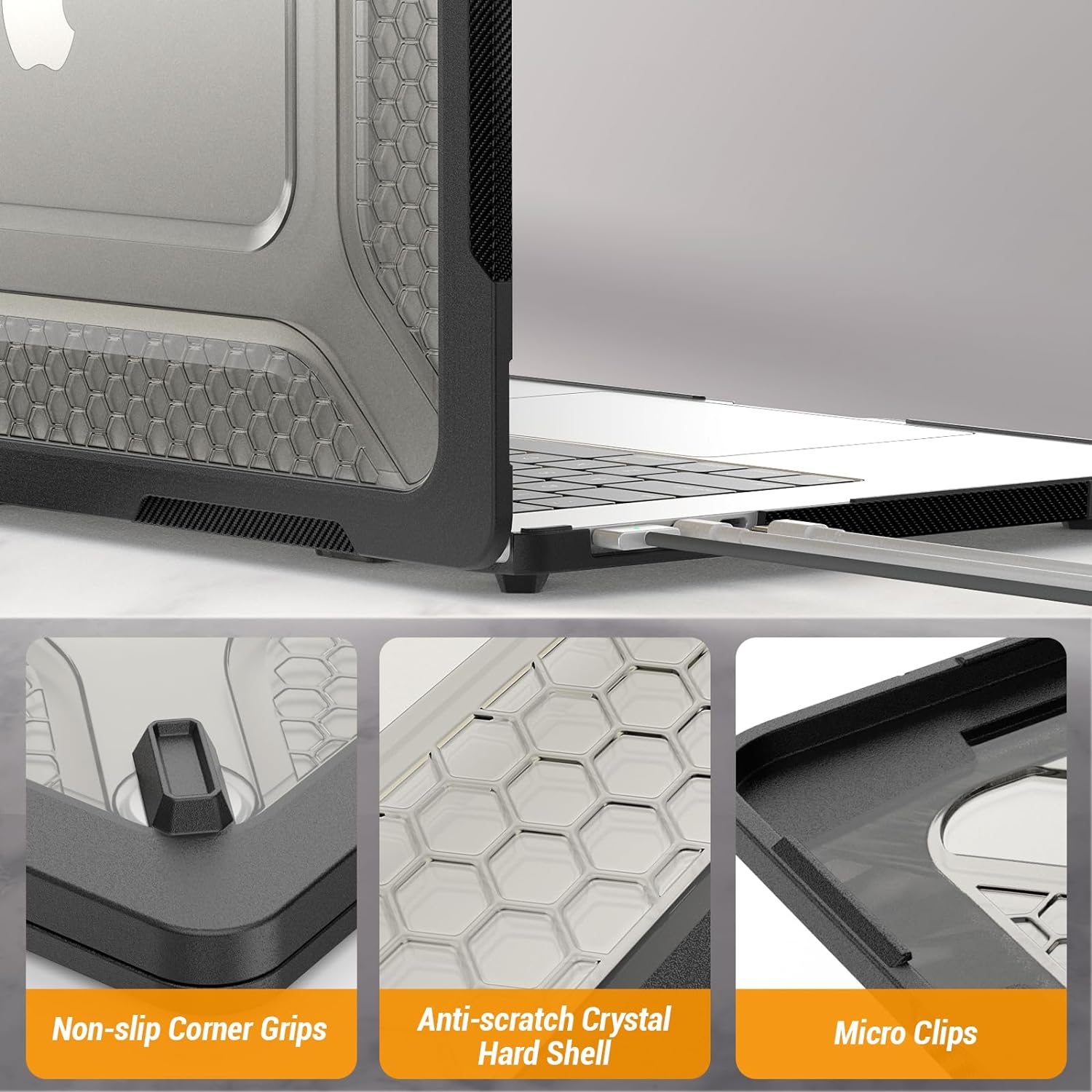 Hard Shell Smart Cover Case with Foldable Kickstand for Apple MacBook Air 13