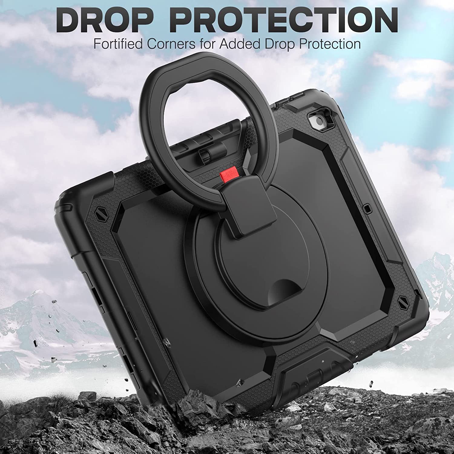 Rugged Defender Ring Case for iPad 7 / 8 / 9 (7th / 8th / 9th Gen.) 10.2