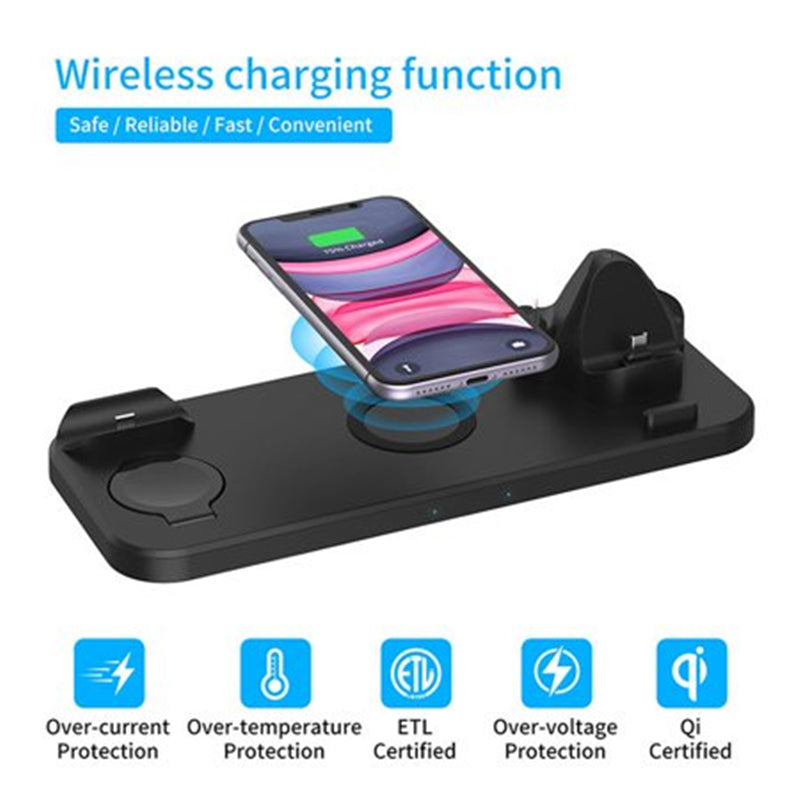 6 in 1 Wireless Charger Dock Stand Station