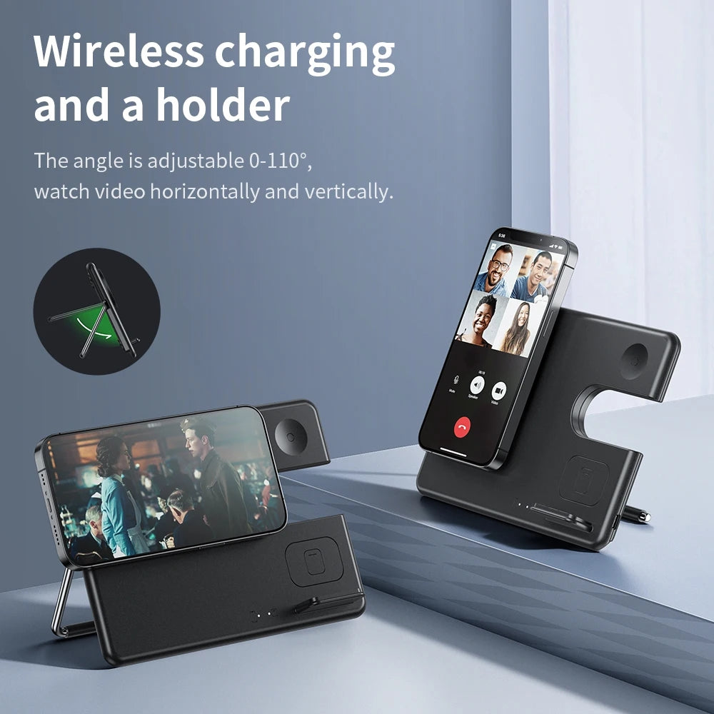 3 in 1 MagSafe Magnetic Wireless Charger Folding Dock Stand Station