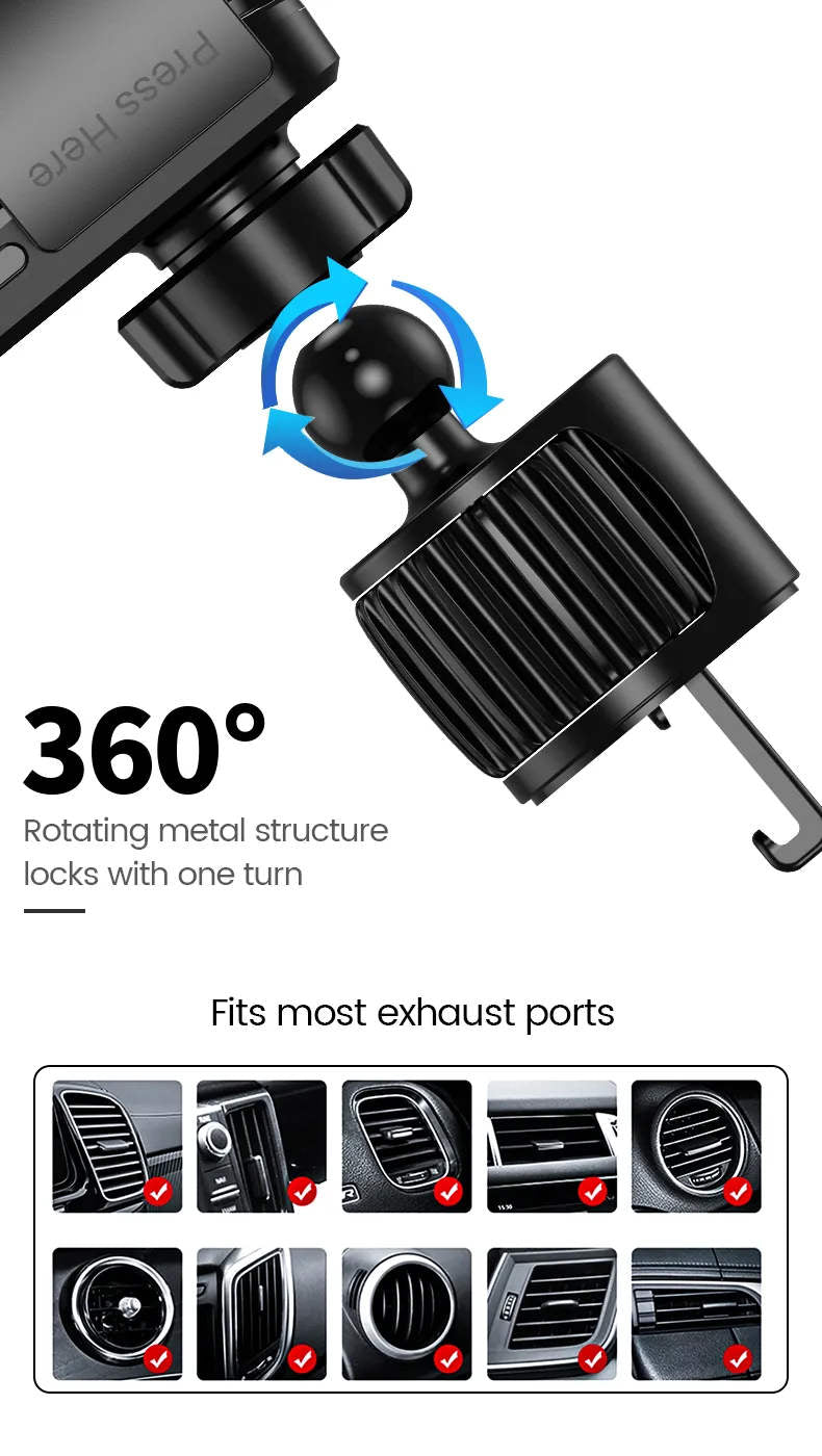 Rotatable Air Vent Outlet Clip Car Cell Phone Mount Holder