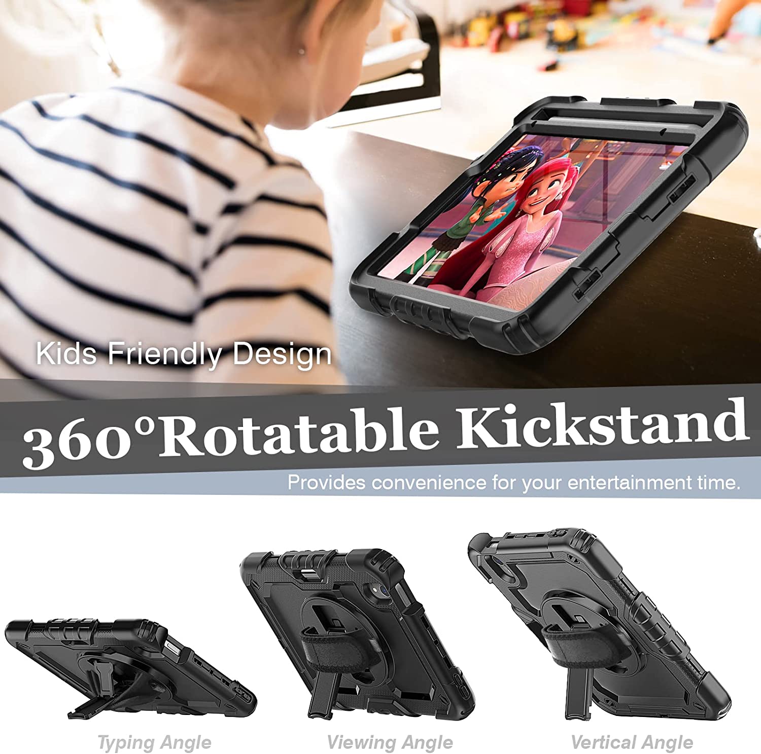 Rugged Defender Case with Strap for iPad 7 / 8 / 9 (7th / 8th / 9th Gen.) 10.2