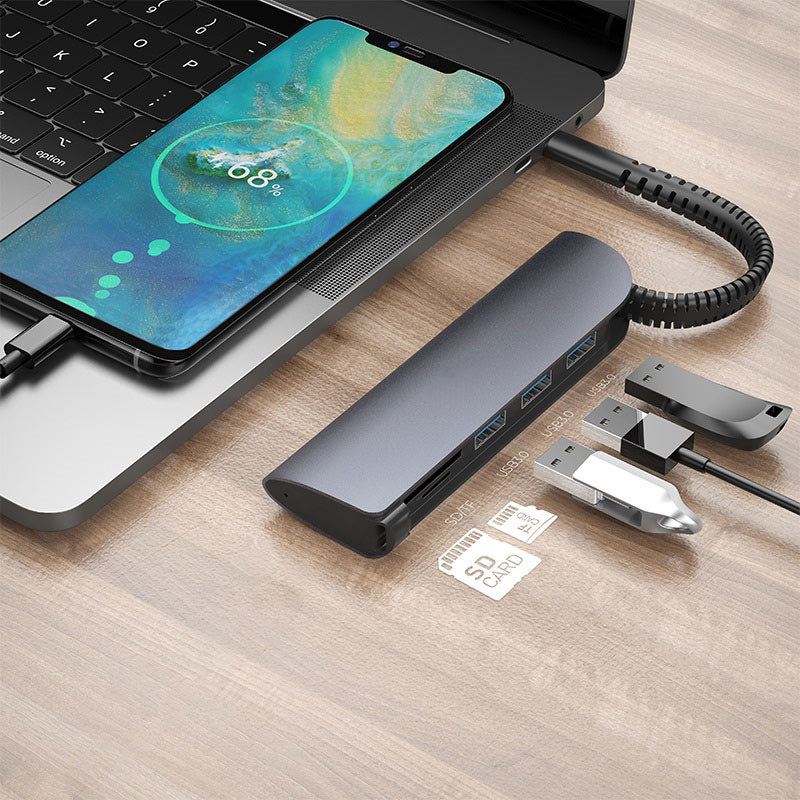 5 in 1 USB-C Hub Adapter (3x USB-A 3.0 + SD + TF Card)