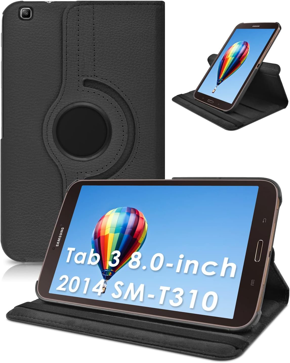 Rotating Folio Case for Samsung Tablet Tab 3 8.0