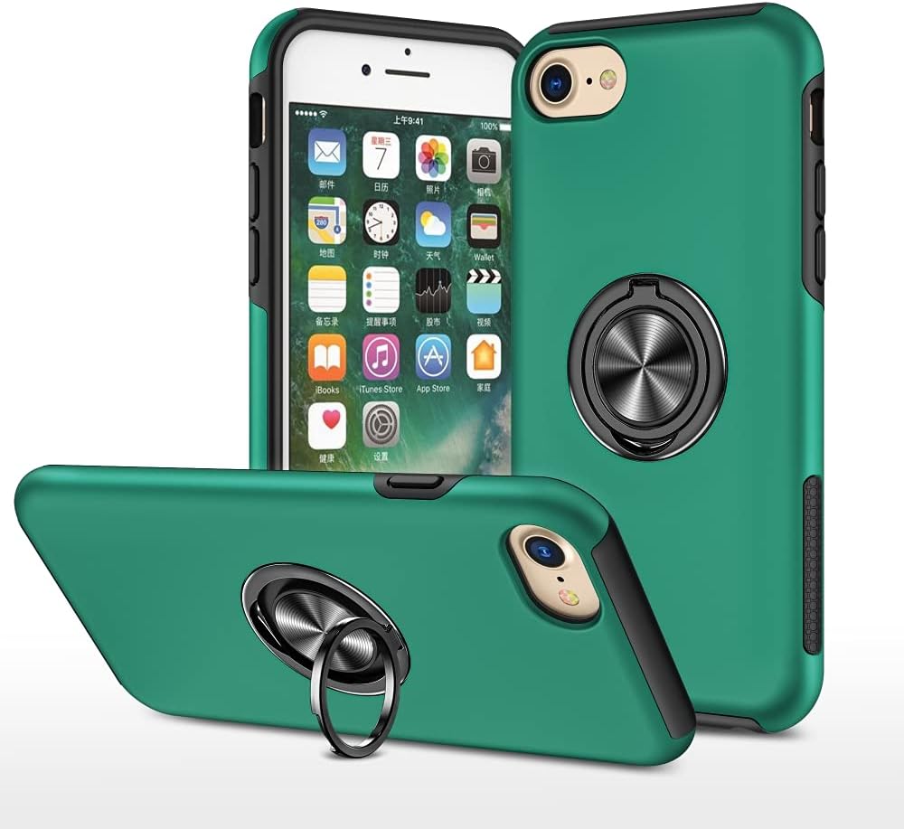 Coque hybride magnétique avec anneau invisible pour iPhone 7/8/SE (2e génération)