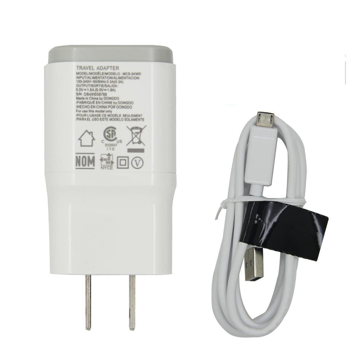 USB Power Adapter Wall Charger & Mirco USB Cable (1m)