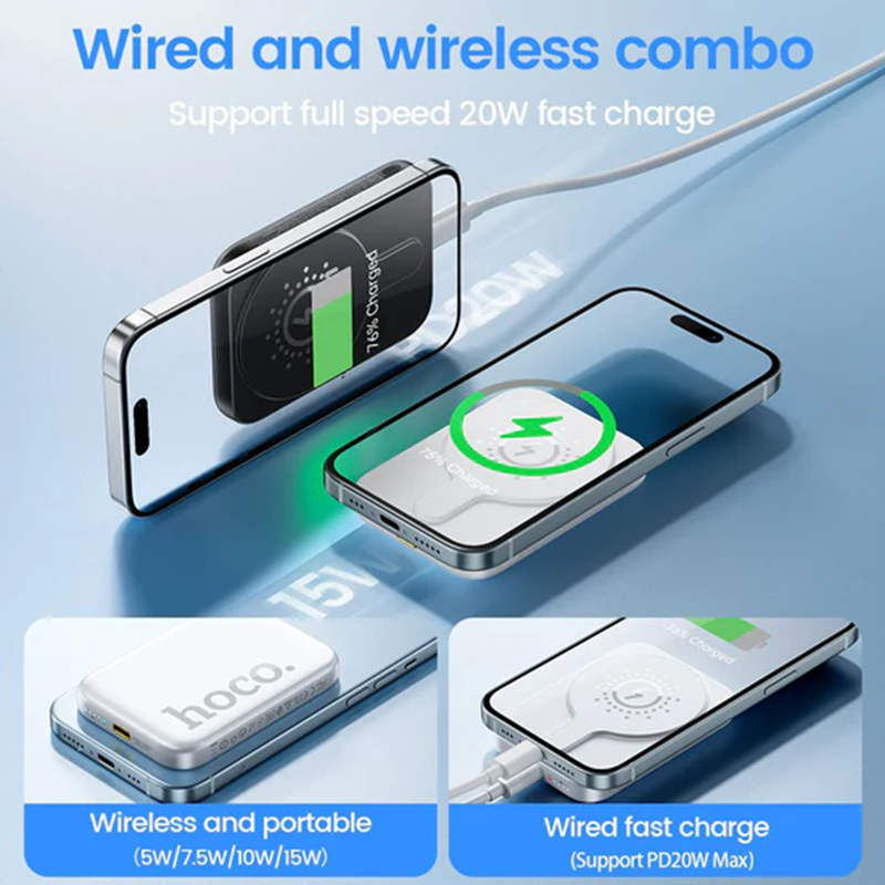 Magnetic MagSafe Wireless Charger Portable Power Bank for iPhone AirPods Apple Watch