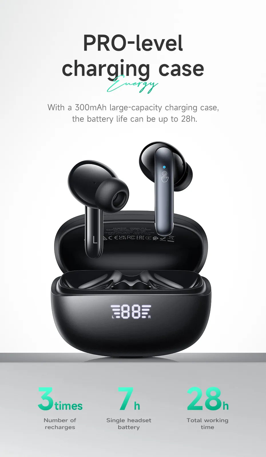 TWS True Wireless Stereo In-Ear Earbuds Bluetooth Headsets & Dual Mic with Charging Case