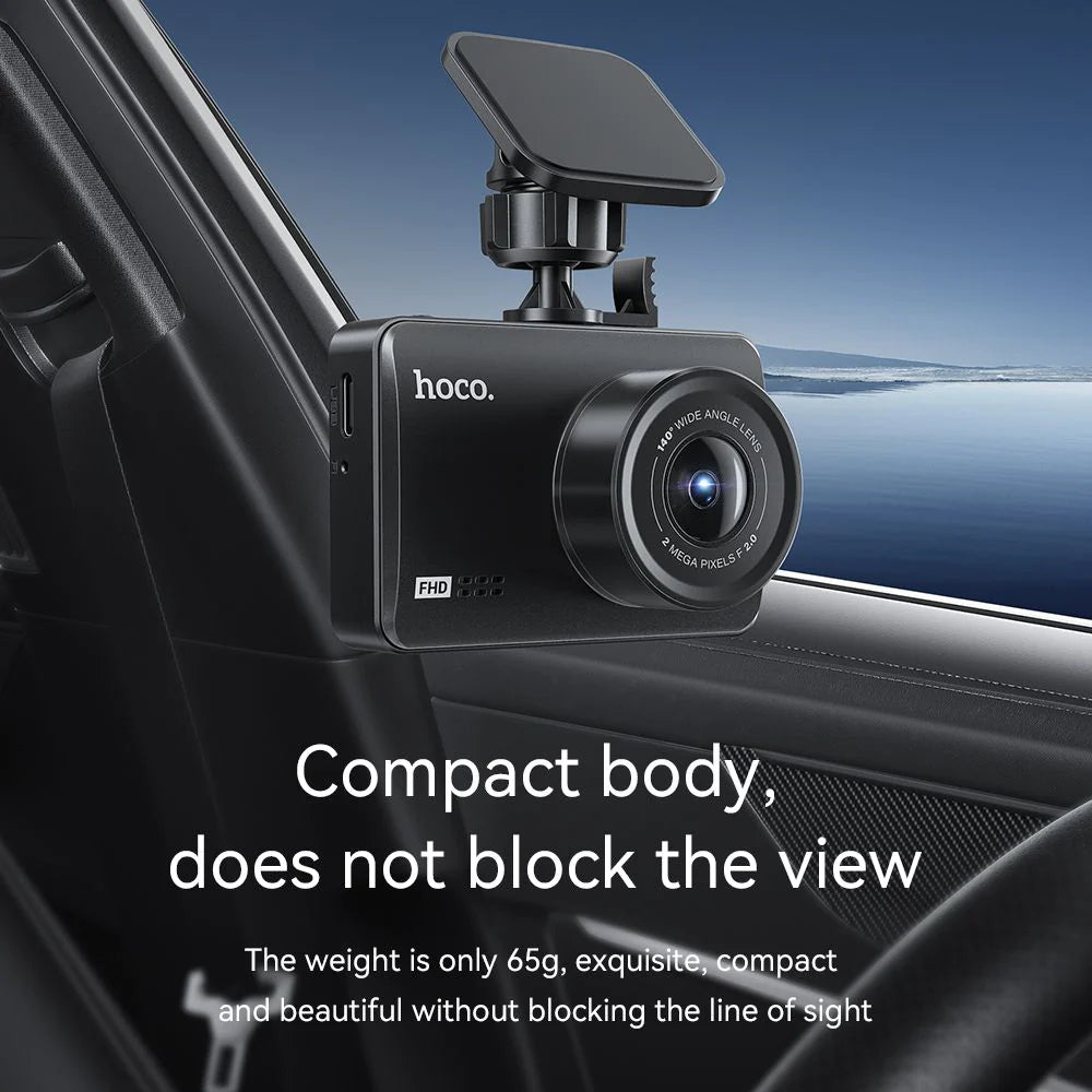 Dual Channel Front & Rear Driving Recorder Car Dash Camera With HD Display