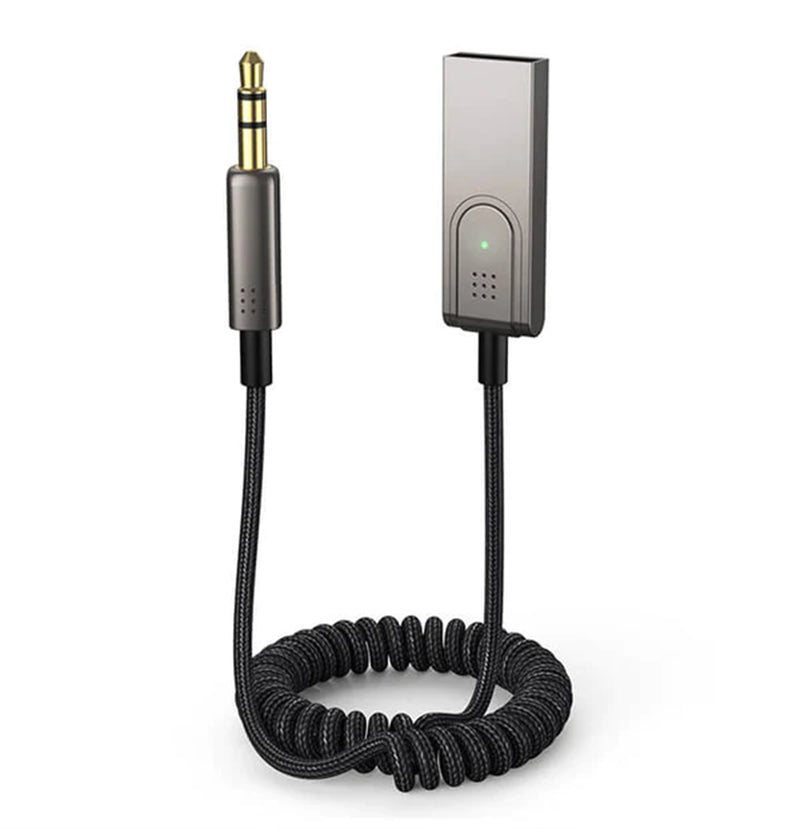 3.5mm AUX Audio Jack to USB-A Female In Car Wireless Bluetooth Adapter Receiver with Cable