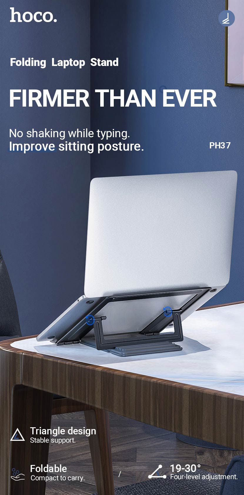 Folding Adjustable Desktop Laptop Stand Holder Mount