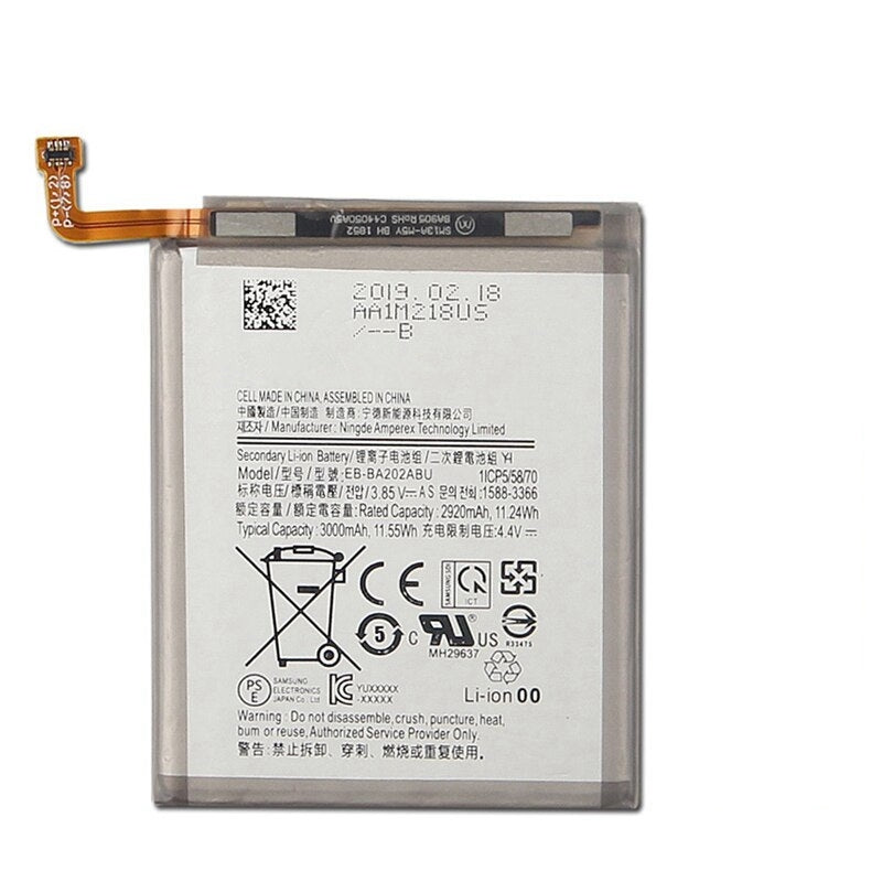 Batterie de remplacement pour Samsung Galaxy A10e (A102) / A20e (A205), EB-BA202ABE EB-BA202ABU