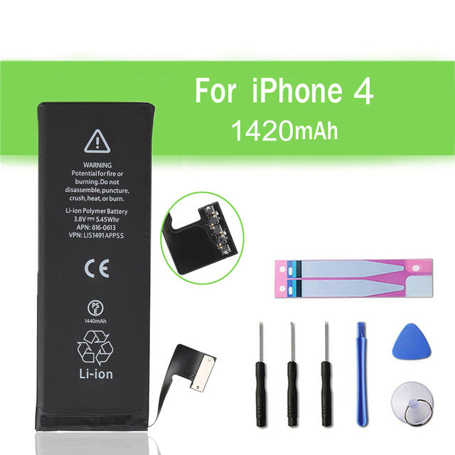 Batterie de remplacement pour iPhone 4, 1420mAh