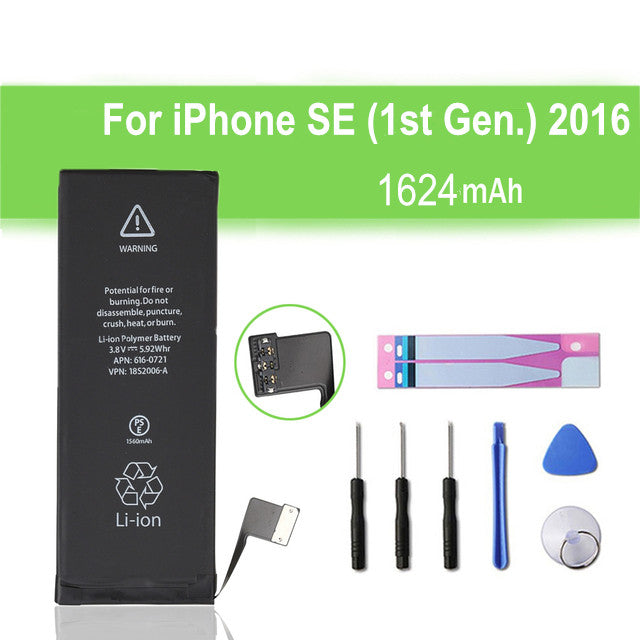 Batterie de remplacement pour iPhone SE (1ère génération), 1624mAh