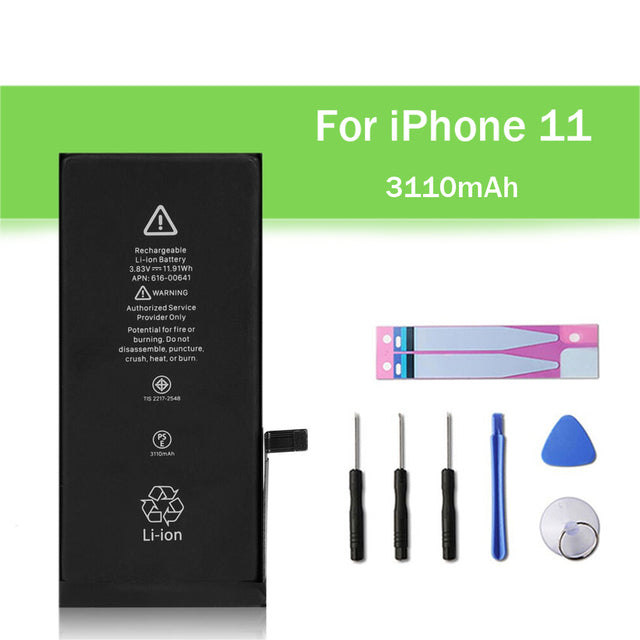 Batterie de remplacement pour iPhone 11, 3110 mAh